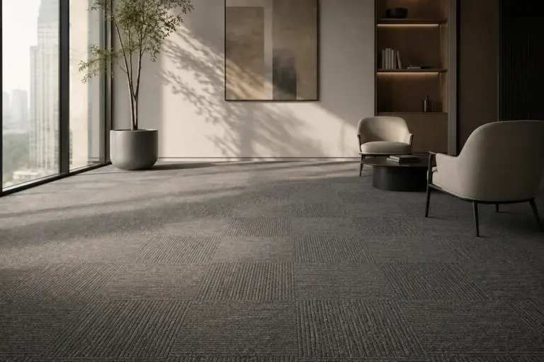 Grey carpet tiles in an office lounge